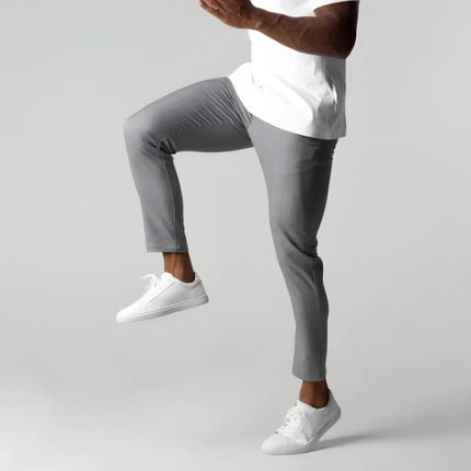 Suit Pants Men Slim Gray Business Straight