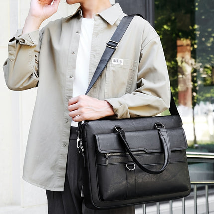 Men'S Briefcase, High-End Shoulder Bag, Stylish Crossbody Computer Bag, Large Capacity Document Bag