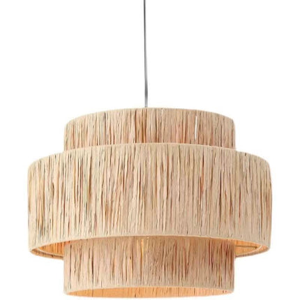 Retro Straw Woven Chandelier Art Rattan Restaurant Japanese Style