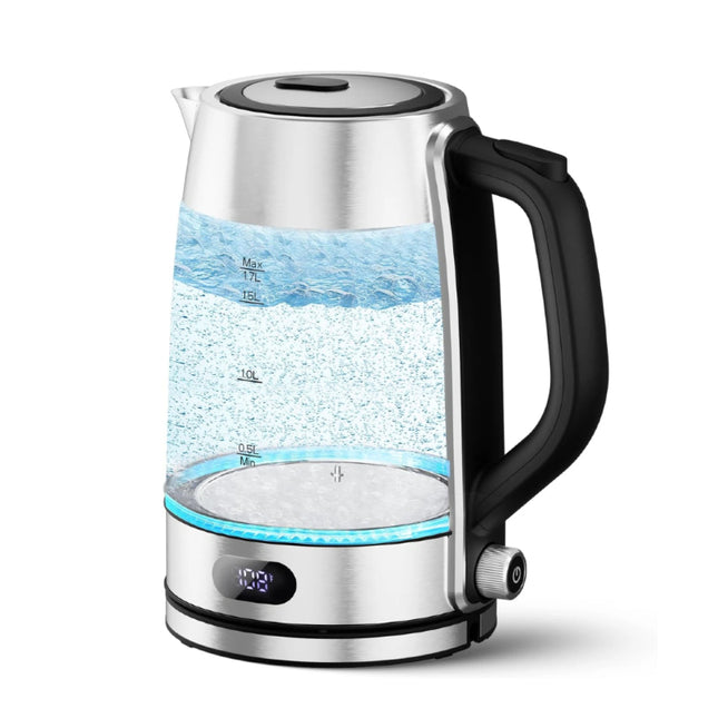 Electric Kettle with Precise Temp Control, Hot Water Kettle, 304 Food-Grade SS & Borosilicate Glass