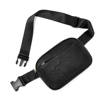 Black Minimalist Multi-zipped Crossbody Bag