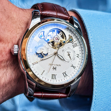 Tourbillon Luxury Automatic Mechanical Watch for Men - Fashionable and Versatile Casual Style