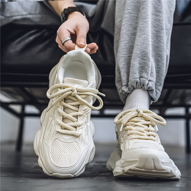 Men's High-Top Style Low-Cut Basketball Shoes - Winter-Resistant Beige & Colorway