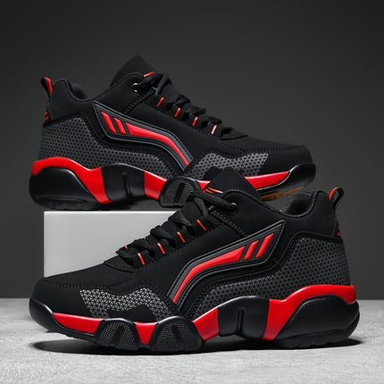 Men'S Lace-Up Sneakers - Thick Cushioned Platform Shoes with Non-Slip Rubber Sole
