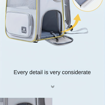 Portable And Breathable Pet Carrier Backpack For Cats, Suitable For Outdoor Activities, With Large Capacity And Expandable Cat Cage