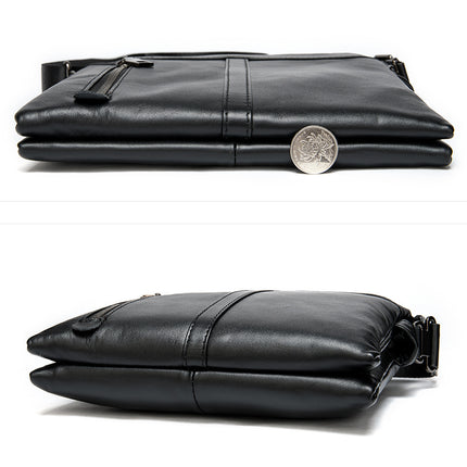 First layer leather casual messenger bag