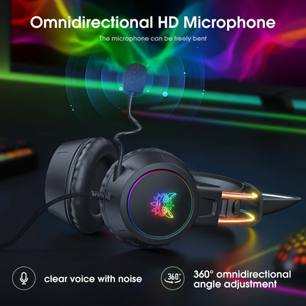 X15 Pro Gaming Headset with RGB, Noise Cancelling Mic & Surround Sound - Compatible for PS/PC/Laptop,