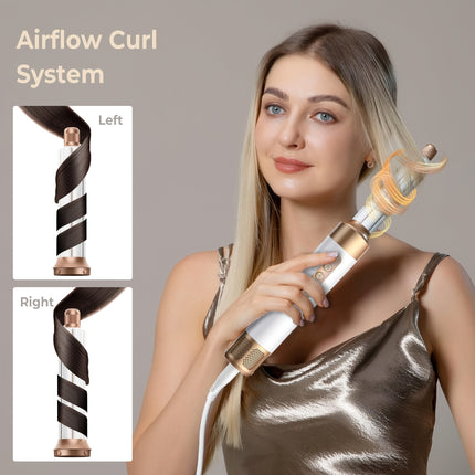 7-in-1 Ionic Hair Dryer & Styler Kit - 1400W High-Power Hair Dryer with Automatic Curling Wand