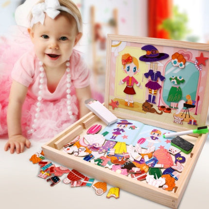 Wooden children's magnetic puzzle imposition