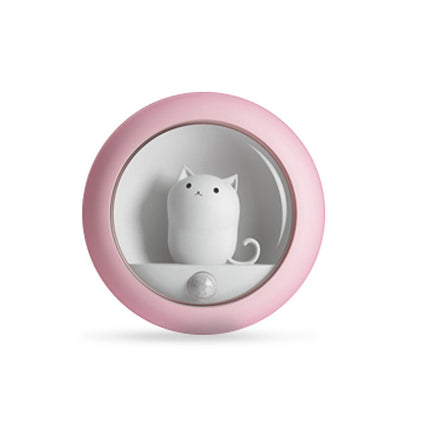 Creative cute cat night light cartoon charging human body induction lamp LED night owl atmosphere light up night bedside night light