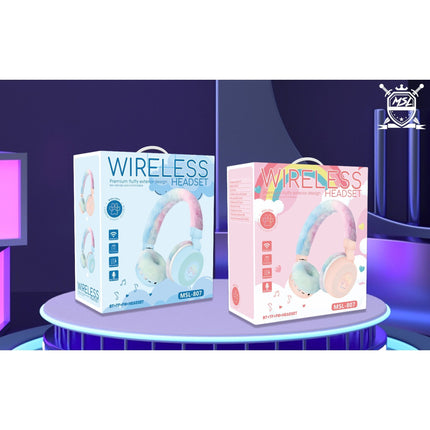 Fluffy Over-Ear Wireless Headphones with LED Paw Design, Comfortable Skin-Friendly Cushion, Hi-Fi Audio