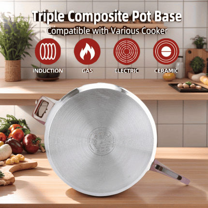 Exquisite Print Anti-Scratch Durable Stainless Steel Multi-Capacity Cooking Pot