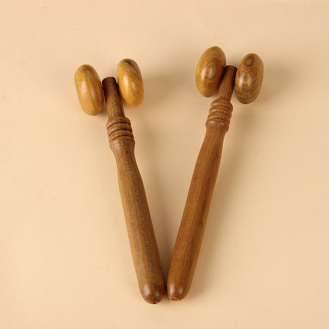 Wooden Sandalwood Massager Hand Push Roller Health Care Meridian Massage