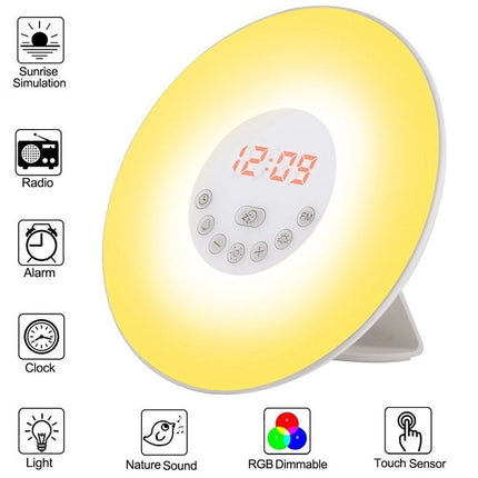 Sunrise Wake-up Light Clock Alarm Clock Wake-up Light Simulation Sunlight Wake-up Light LED Small Night Lamp Bedside Lamp