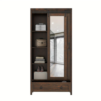 Bathroom Storage Cabinet with Full Length Mirror, Thanksgiving Christmas Halloween Day Gift
