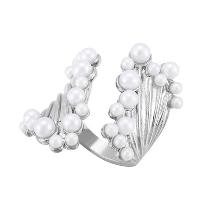 Luxury Wide Pearl Open Ring For Women