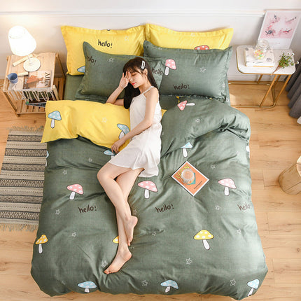 New Three Piece Thickened Cotton Sheet Quilt Cover