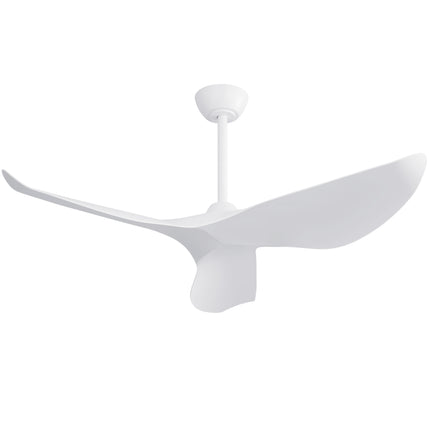 Modern 38 Inch Ceiling Fan Without Light, DC Motor Remote Control Fan in Matte White for Indoor Outdoor Use