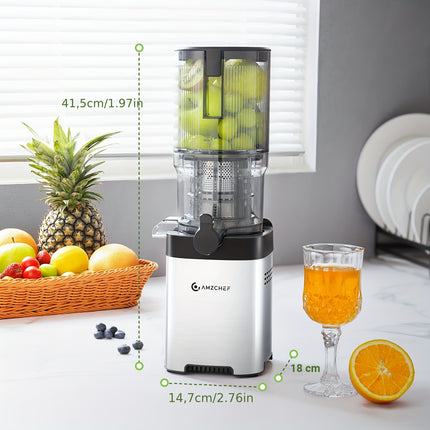 Professional Slow Juicer 126mm Extra Wide Feed Chute Fits Whole Fruits & Vegetables Cold Press Technology -