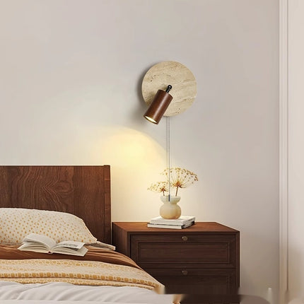 Study And Living Room Backdrop Wall Light In Walnut Wall Lamp