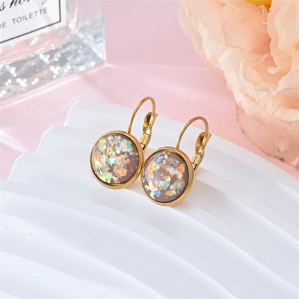 New Sequin Rhinestone Earrings Fashion Stainless Steel Jewelry For Women