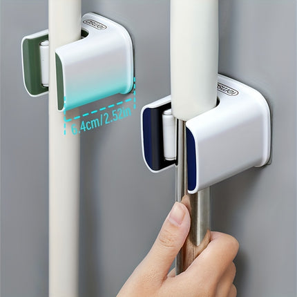 1pc or 3pcs aswei Wall-Mounted Broom & Mop Organizer Rack - No-Drill Installation