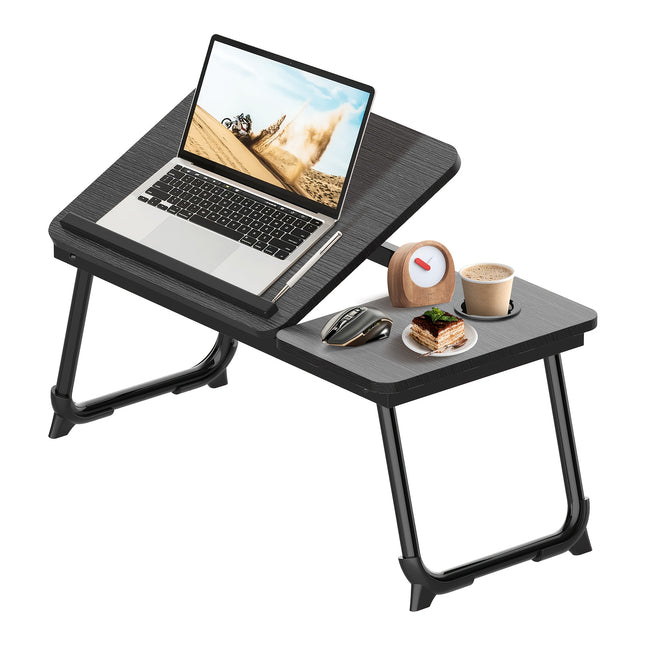 Height 5-Position Portable Laptop Desk with Cup Holder & Storage Tray Lightweight