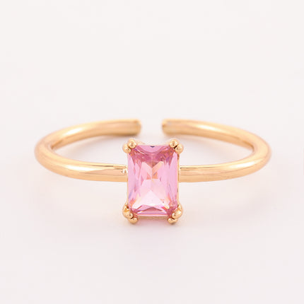 Retro Color Zircon 12th Birthday Stone Ring Simple Bracelet Ring