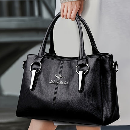 Elegant Black Handbag for Wo Large Capacity Shoulder & Crossbody Handbag