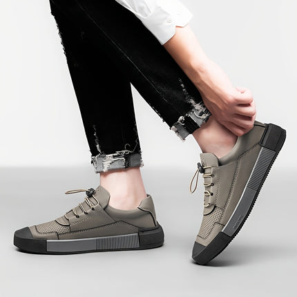 Men'S Casual Sneakers - Breathable Mesh Upper, Elastic Lace-Up Closure, Durable Rubber Sole,