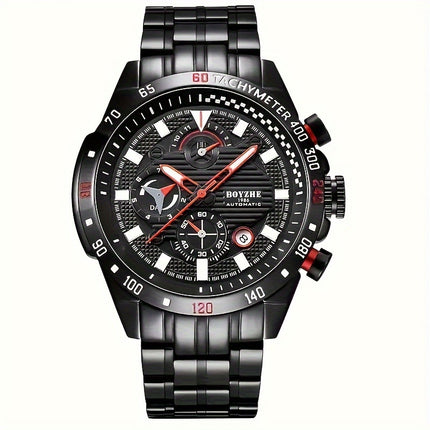 Men's Automatic Mechanical Watch Wristwatch with Hollowed-Out Back, Automatic Winding