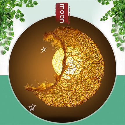Pastoral Rattan Yestar Moon Chandelier