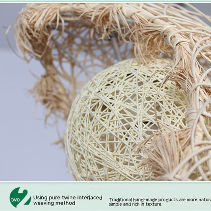 Pastoral Rattan Yestar Moon Chandelier