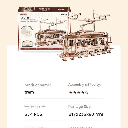 Diy Handmade Gift Tram Assembly Toy For Children Model