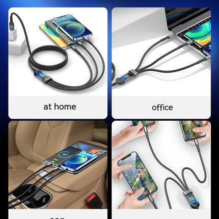 Three-in-one Mobile Phone With Light 6A Super Fast Charge Data Cable