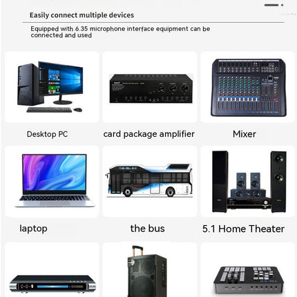 Household Wireless One-drag Two Moving Coil Microphone