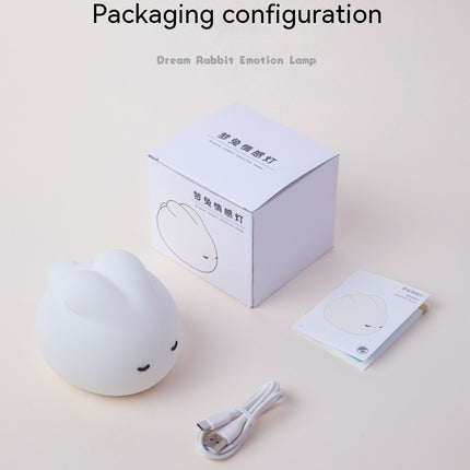 Simple Children Get Up Rabbit Silicone Sleeping USB Charging Night Light