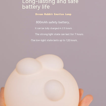 Simple Children Get Up Rabbit Silicone Sleeping USB Charging Night Light