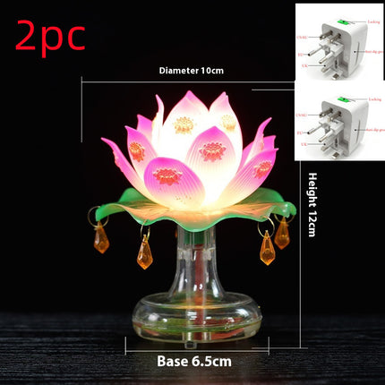 Plug-in Led Buddhist Hall Household Changming Water Seat Lotus Lamp