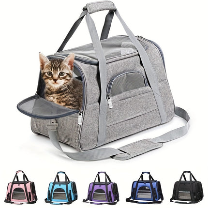 Cozy and Convenient Portable Pet Carrier Bag with Plush Cushion Mat for Small Dogs and Cats - Perfect for Outdoor Travel and Comfortable Transportation Christmas Gift