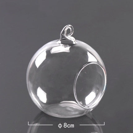Hanging transparent glass vase container