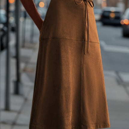 Elegant Special: New Autumn Fashion Waist Drawstring Midi Skirt, High-End Elegant, Commuting and Outing