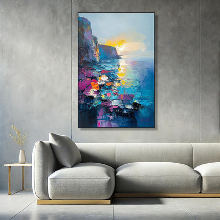 Handmade Oil Painting Canvas Wall Art Decoration Abstract Mediterranean Scenery Pictures For Home Decor Rolled Frameless Unstretched Painting