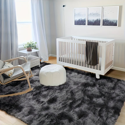 A Mixed Color Tie-Dye Fluffy Carpet Made of Polyester