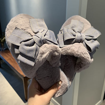 Bowknot cotton slippers