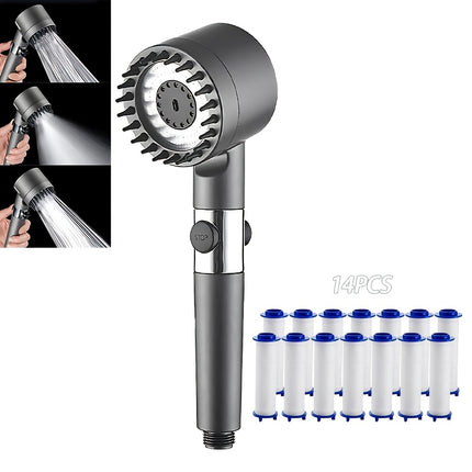 4-Speed High Pressure Shower Heads with Filter Cartridges Set, Water-Saving Shower Head