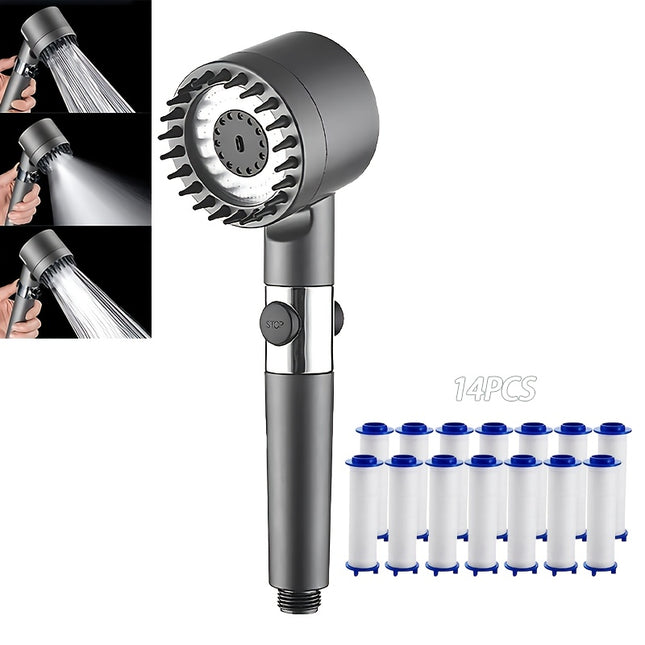 4-Speed High Pressure Shower Heads with Filter Cartridges Set, Water-Saving Shower Head