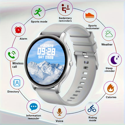 Smartwatch (Answer/Dial) | 2025 Newest Round Smartwatch with Message Alert, Pedometer,