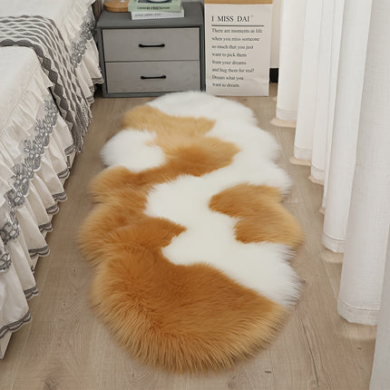 [1pc Ultra Soft Faux Fur Area Rug] 1pc Ultra Soft Faux Fur Area Rug, Handmade Polyester Suede Carpet