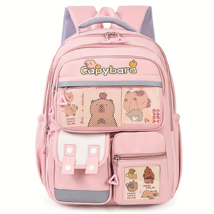 Cute Capybara Backpack with Capybara Patterns - Lightweight School Bookbago,
